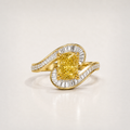 The Sculptural Yellow Cushion Ring