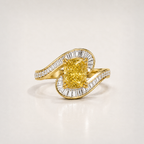 The Sculptural Yellow Cushion Ring