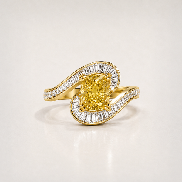 The Sculptural Yellow Cushion Ring