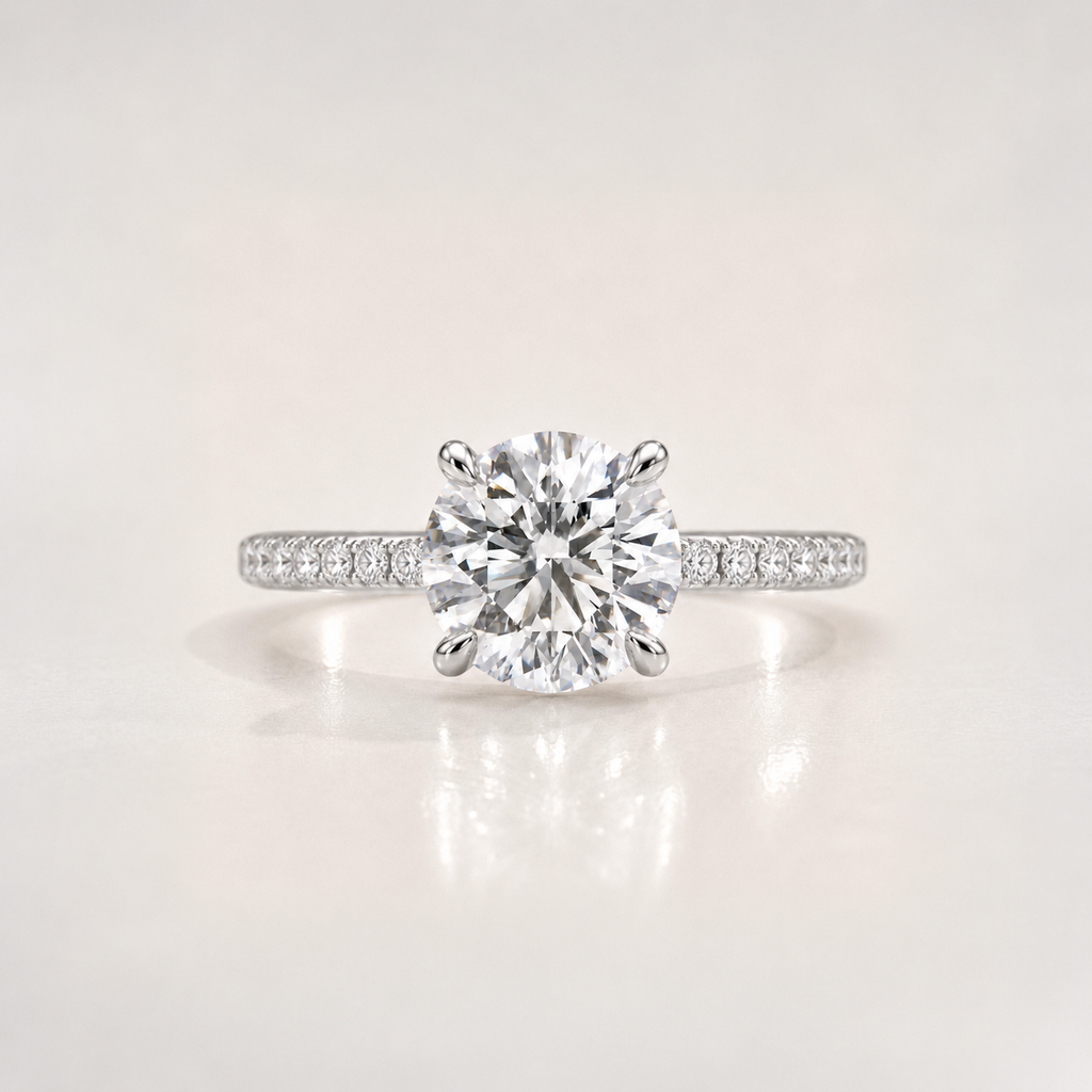 The Round Brilliant Pavé Signature Ring