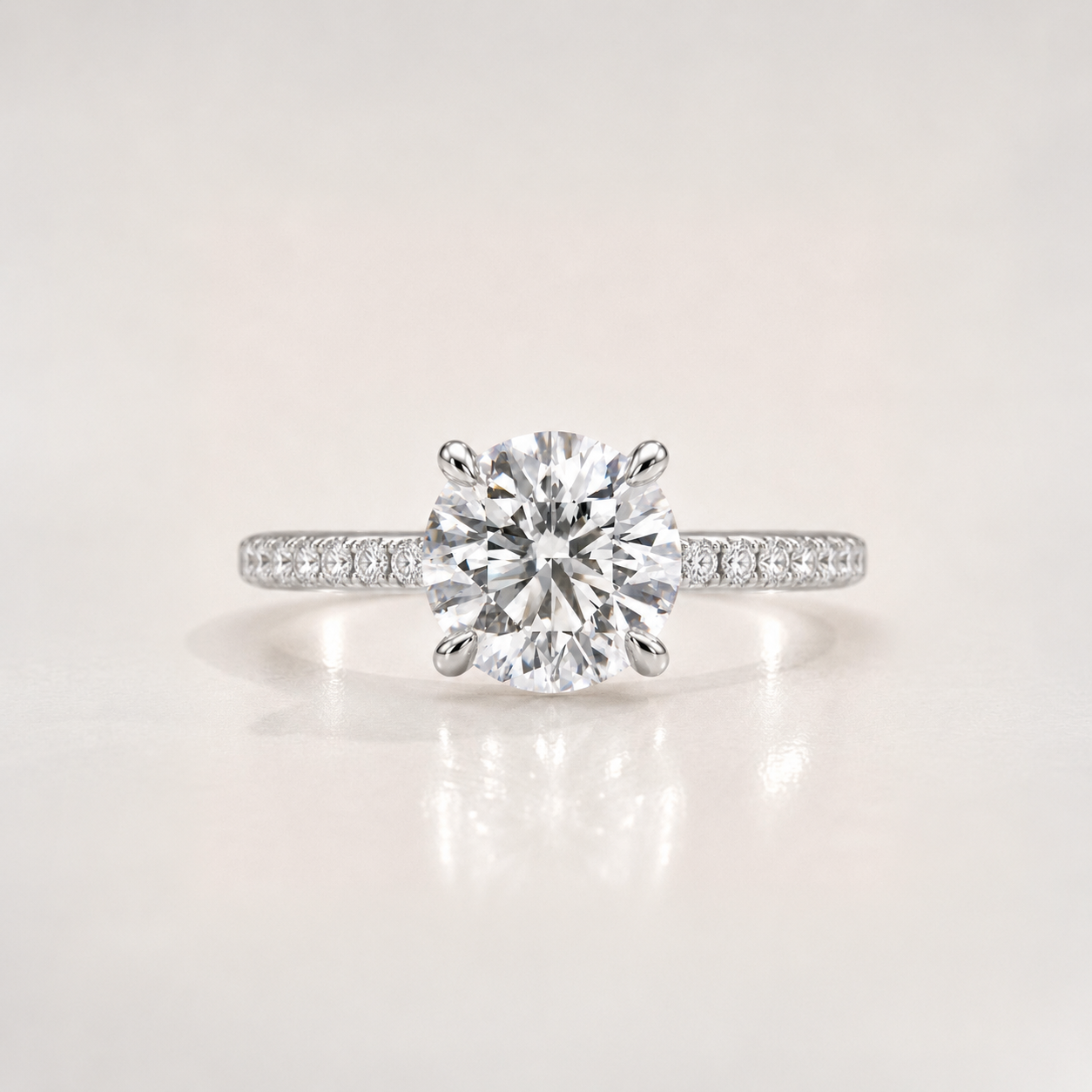 The Round Brilliant Pavé Signature Ring
