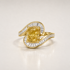 The Sculptural Yellow Cushion Ring