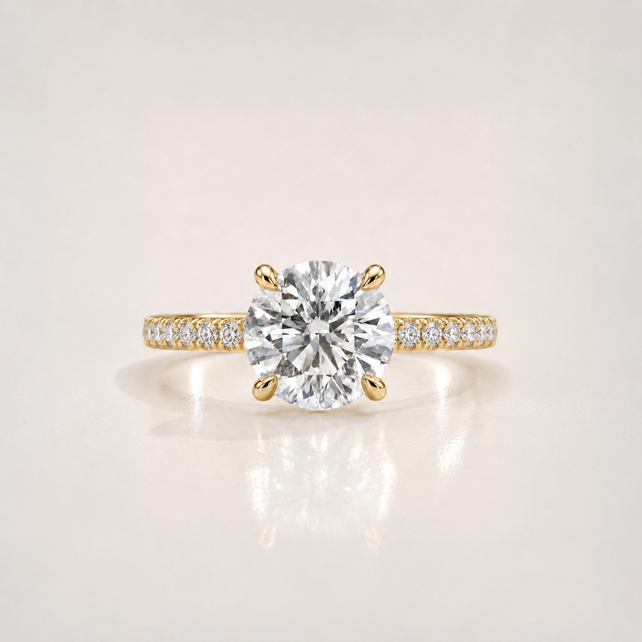 The Round Brilliant Pavé Signature Ring